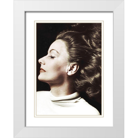 Greta Garbo White Modern Wood Framed Art Print with Double Matting by Hollywood Photo Archive