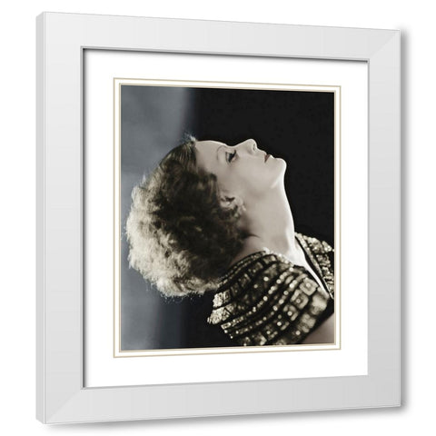 Greta Garbo White Modern Wood Framed Art Print with Double Matting by Hollywood Photo Archive