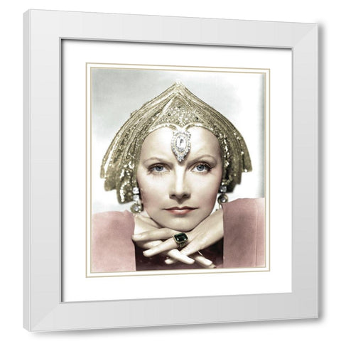 Greta Garbo - Mata Hari White Modern Wood Framed Art Print with Double Matting by Hollywood Photo Archive