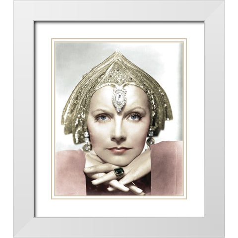 Greta Garbo - Mata Hari White Modern Wood Framed Art Print with Double Matting by Hollywood Photo Archive