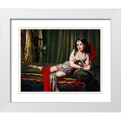 Hedy Lamarr White Modern Wood Framed Art Print with Double Matting by Hollywood Photo Archive