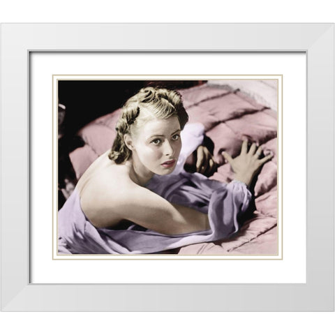 Ingrid Bergman White Modern Wood Framed Art Print with Double Matting by Hollywood Photo Archive