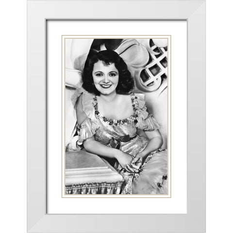 Janet Gaynor White Modern Wood Framed Art Print with Double Matting by Hollywood Photo Archive