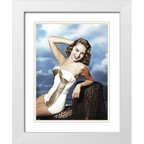 Janet Leigh White Modern Wood Framed Art Print with Double Matting by Hollywood Photo Archive