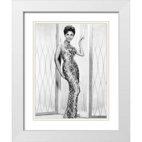 Lena Horne White Modern Wood Framed Art Print with Double Matting by Hollywood Photo Archive
