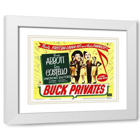 Abbott and Costello - Buck Privates White Modern Wood Framed Art Print with Double Matting by Hollywood Photo Archive