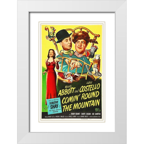 Abbott and Costello - Comin Round The Mountain White Modern Wood Framed Art Print with Double Matting by Hollywood Photo Archive