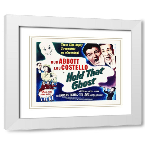Abbott and Costello - Hold That Ghost White Modern Wood Framed Art Print with Double Matting by Hollywood Photo Archive