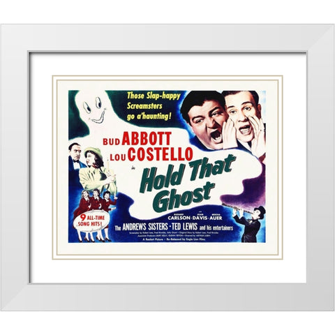Abbott and Costello - Hold That Ghost White Modern Wood Framed Art Print with Double Matting by Hollywood Photo Archive