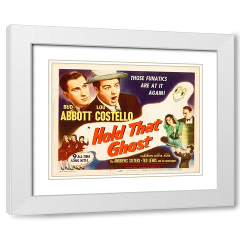 Abbott and Costello - Hold That Ghost White Modern Wood Framed Art Print with Double Matting by Hollywood Photo Archive