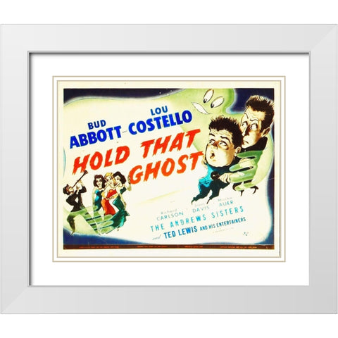 Abbott and Costello - Hold That Ghost White Modern Wood Framed Art Print with Double Matting by Hollywood Photo Archive