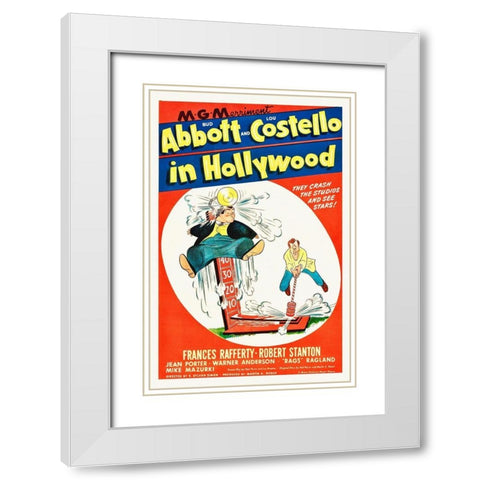 Abbott and Costello - In Hollywood White Modern Wood Framed Art Print with Double Matting by Hollywood Photo Archive