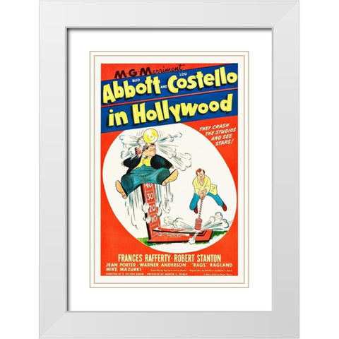 Abbott and Costello - In Hollywood White Modern Wood Framed Art Print with Double Matting by Hollywood Photo Archive