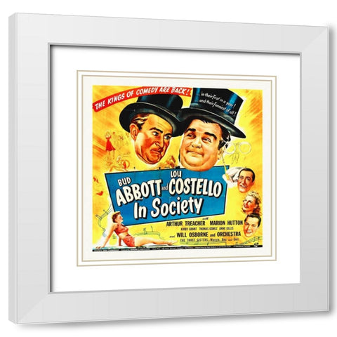Abbott and Costello - In Society White Modern Wood Framed Art Print with Double Matting by Hollywood Photo Archive