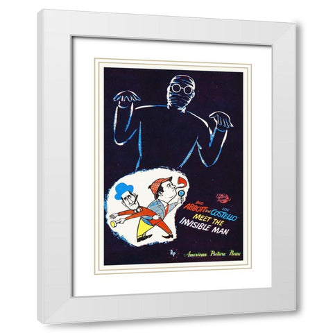 Abbott and Costello - Invisible Man White Modern Wood Framed Art Print with Double Matting by Hollywood Photo Archive
