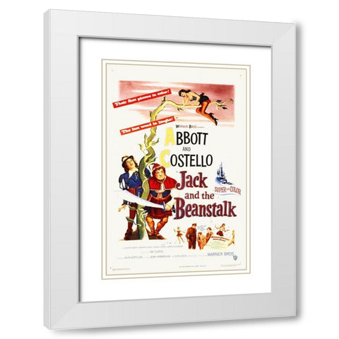 Abbott and Costello - Jack And The Beanstalk White Modern Wood Framed Art Print with Double Matting by Hollywood Photo Archive