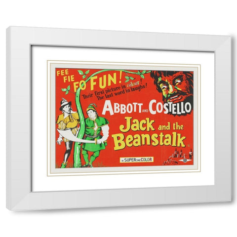 Abbott and Costello - Jack And The Beanstalk White Modern Wood Framed Art Print with Double Matting by Hollywood Photo Archive