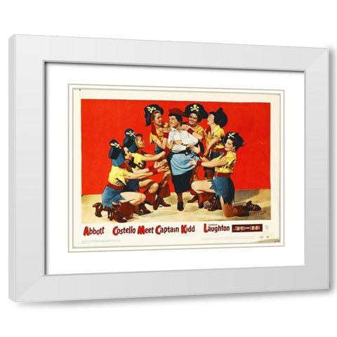 Abbott and Costello - Meet Captain Kidd White Modern Wood Framed Art Print with Double Matting by Hollywood Photo Archive