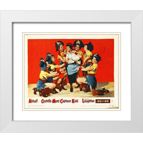 Abbott and Costello - Meet Captain Kidd White Modern Wood Framed Art Print with Double Matting by Hollywood Photo Archive