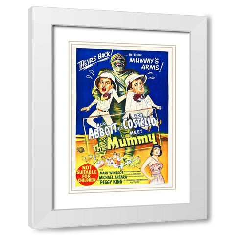 Abbott and Costello - Meet The Mummy White Modern Wood Framed Art Print with Double Matting by Hollywood Photo Archive