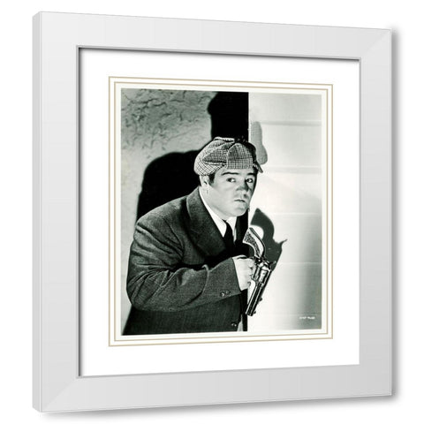 Abbott and Costello - Promotional Still - Who Done It White Modern Wood Framed Art Print with Double Matting by Hollywood Photo Archive