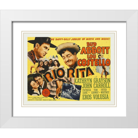Abbott and Costello - Rio Rita White Modern Wood Framed Art Print with Double Matting by Hollywood Photo Archive