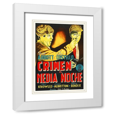 Abbott and Costello - Spanish - Who Done It White Modern Wood Framed Art Print with Double Matting by Hollywood Photo Archive