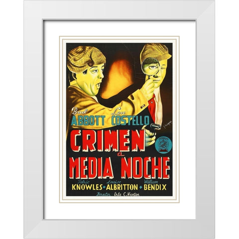 Abbott and Costello - Spanish - Who Done It White Modern Wood Framed Art Print with Double Matting by Hollywood Photo Archive