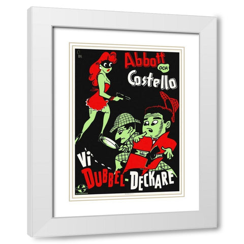 Abbott and Costello - Swedish - Who Done It White Modern Wood Framed Art Print with Double Matting by Hollywood Photo Archive
