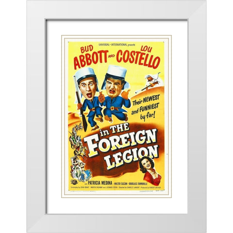 Abbott and Costello - The Foreign Legion White Modern Wood Framed Art Print with Double Matting by Hollywood Photo Archive