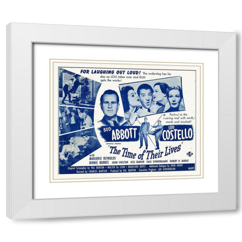Abbott and Costello - The Time Of Their Lives White Modern Wood Framed Art Print with Double Matting by Hollywood Photo Archive