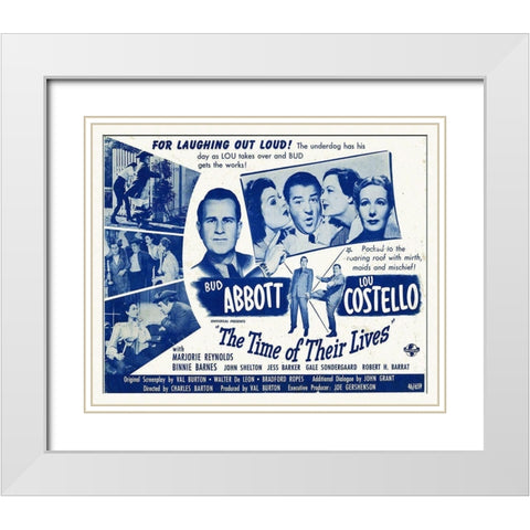 Abbott and Costello - The Time Of Their Lives White Modern Wood Framed Art Print with Double Matting by Hollywood Photo Archive