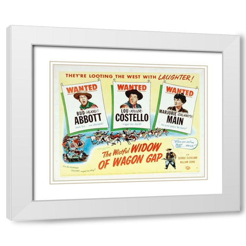 Abbott and Costello - The Wistful Widow of Wagon Gap White Modern Wood Framed Art Print with Double Matting by Hollywood Photo Archive