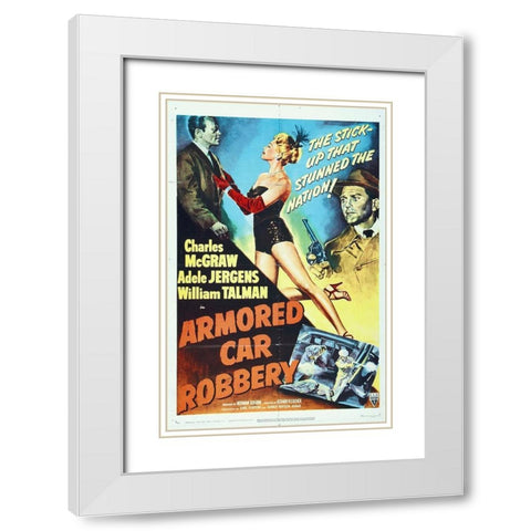 Armored Car Robbery White Modern Wood Framed Art Print with Double Matting by Hollywood Photo Archive