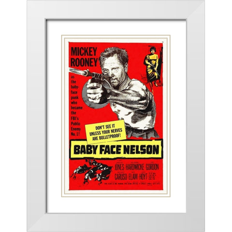 Baby Face Nelson White Modern Wood Framed Art Print with Double Matting by Hollywood Photo Archive