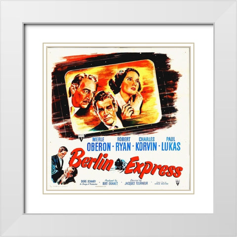 Berlin Express White Modern Wood Framed Art Print with Double Matting by Hollywood Photo Archive