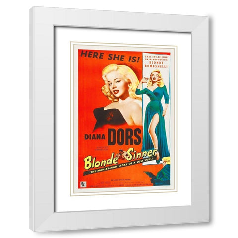 Blonde Sinner White Modern Wood Framed Art Print with Double Matting by Hollywood Photo Archive