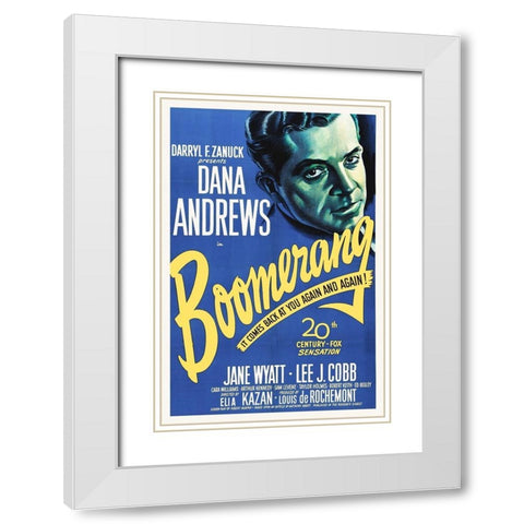 Boomerang White Modern Wood Framed Art Print with Double Matting by Hollywood Photo Archive