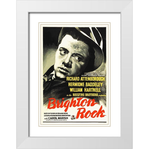 Brighton Rock White Modern Wood Framed Art Print with Double Matting by Hollywood Photo Archive