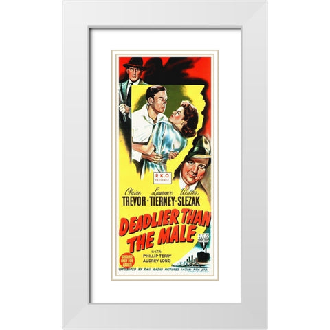 Deadlier Than The Male White Modern Wood Framed Art Print with Double Matting by Hollywood Photo Archive