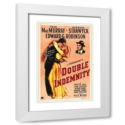 Double Indemnity White Modern Wood Framed Art Print with Double Matting by Hollywood Photo Archive