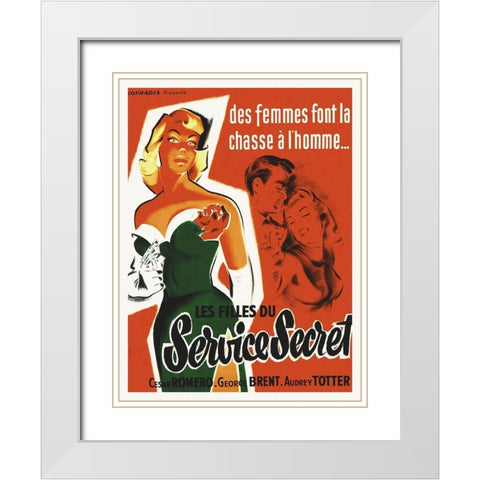 FBI Girl White Modern Wood Framed Art Print with Double Matting by Hollywood Photo Archive