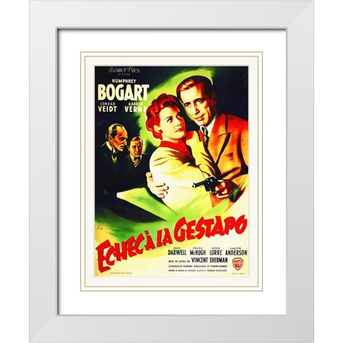 French - All Through The Night White Modern Wood Framed Art Print with Double Matting by Hollywood Photo Archive