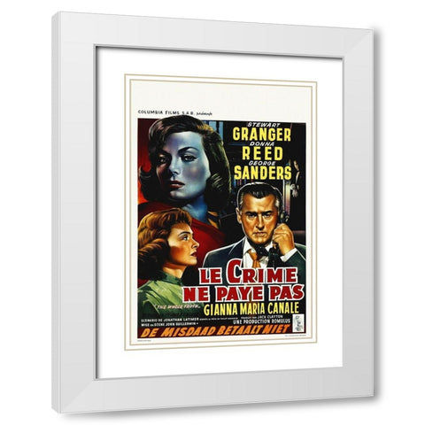 French - Crime Does Not Pay White Modern Wood Framed Art Print with Double Matting by Hollywood Photo Archive