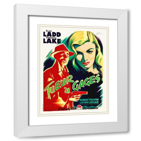 French - This Gun For Hire White Modern Wood Framed Art Print with Double Matting by Hollywood Photo Archive