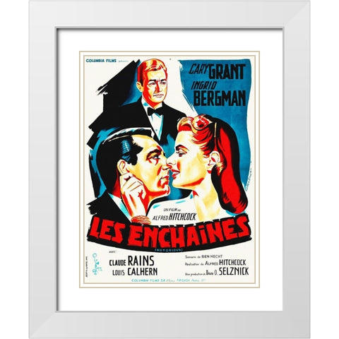 French Notorious White Modern Wood Framed Art Print with Double Matting by Hollywood Photo Archive