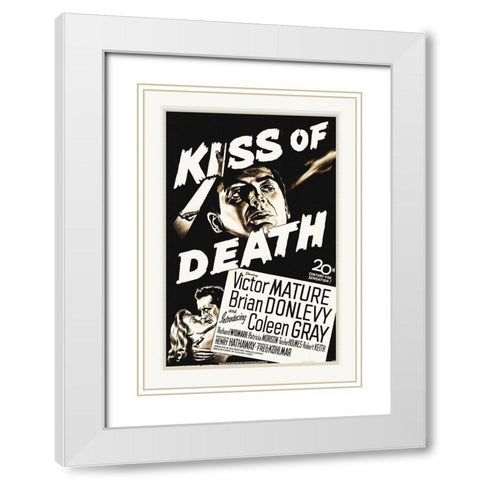 Kiss Of Death White Modern Wood Framed Art Print with Double Matting by Hollywood Photo Archive