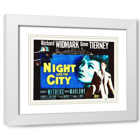 Night And The City White Modern Wood Framed Art Print with Double Matting by Hollywood Photo Archive