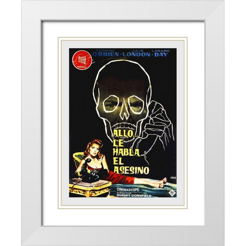 Spanish - The Third Voice White Modern Wood Framed Art Print with Double Matting by Hollywood Photo Archive