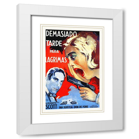 Spanish - Too Late For Tears White Modern Wood Framed Art Print with Double Matting by Hollywood Photo Archive